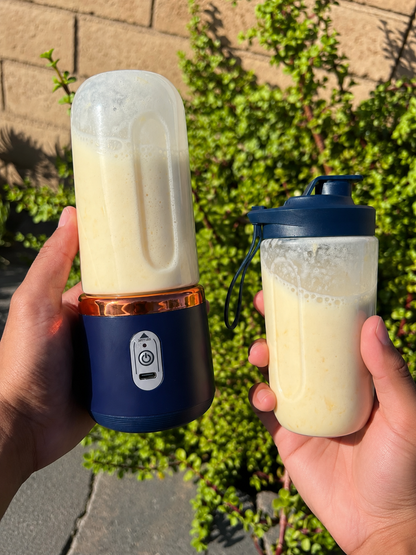 Portable 6-Blade Electric Juicer Cup with 2 Travel Cups - USB Rechargeable Personal Blender for Fresh Smoothies and Juices