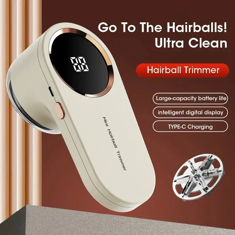 Portable Electric Fabric Shaver & Lint Remover – Rechargeable Fuzz and Pill Remover with LED Display for Clothes & Fabrics