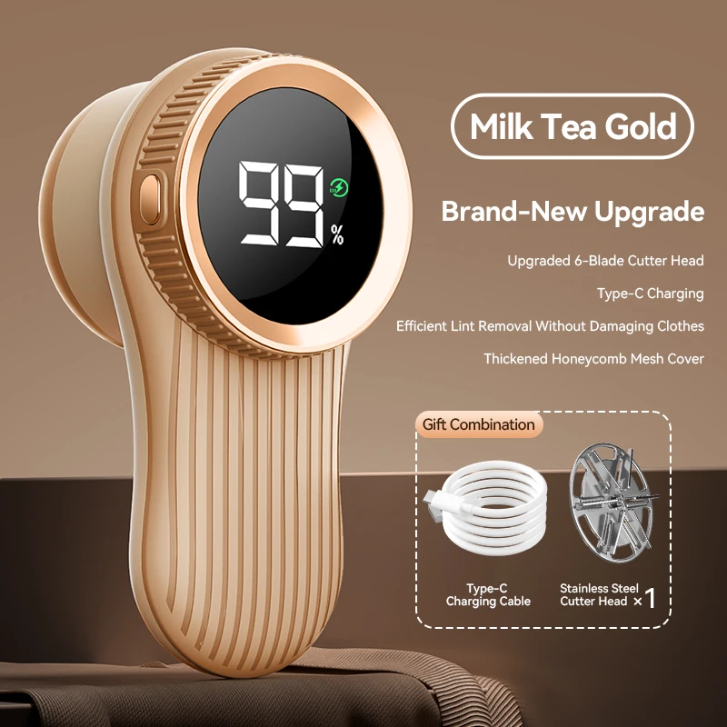 Portable Electric Fabric Shaver & Lint Remover – Rechargeable Fuzz and Pill Remover with LED Display for Clothes & Fabrics