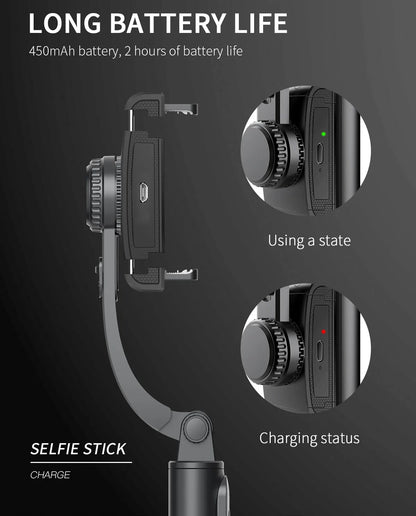 Handheld Smartphone Gimbal Stabilizer with Bluetooth Remote, Tripod & Selfie Stick – Foldable for iPhone, Android & Xiaomi